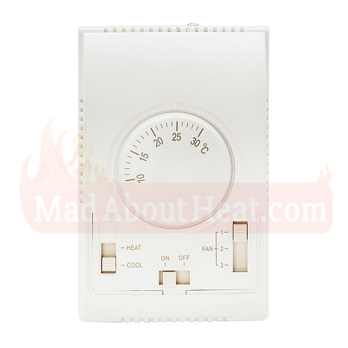 thermostat with fan control, hot air blower thermostat, space heater fan speed controller,