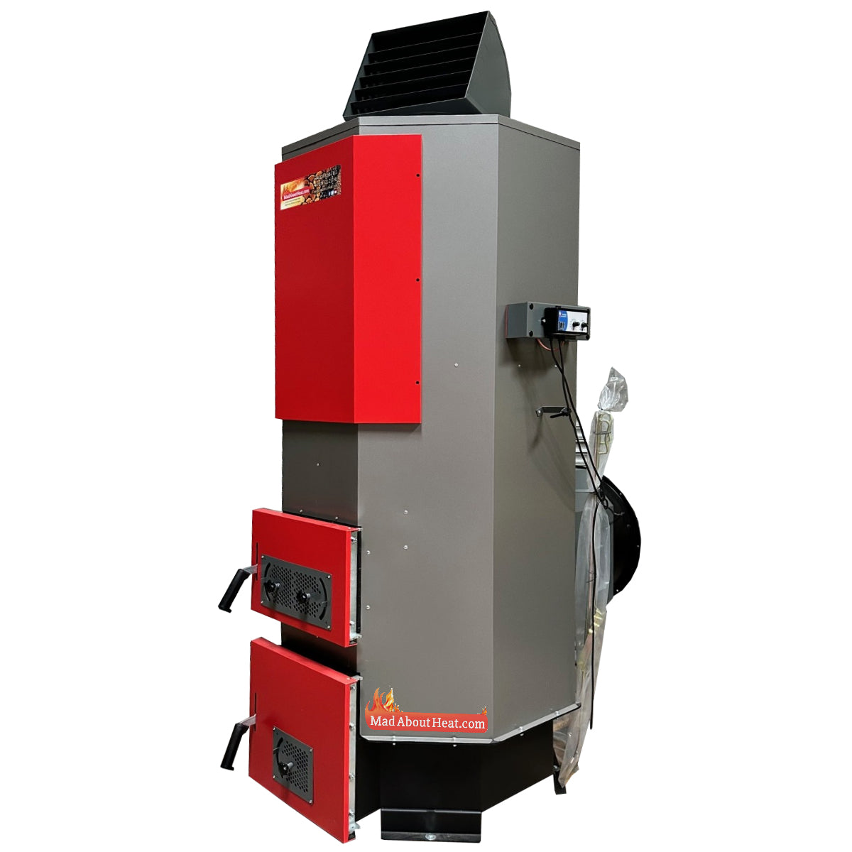 multi fuel space heater, hot air blower, kiln heater, workshop heater, garage heater, factory heater