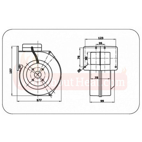 rvo12  fan, fan for pellet boiler, defro boilers spares, pereko boilers spares, fan assisted boiler parts