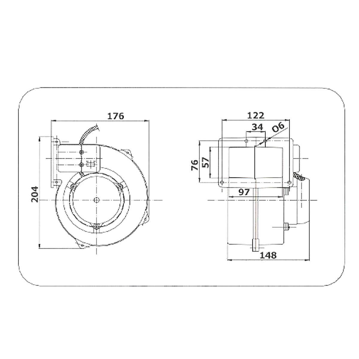 rvo5 fan, dimensions, fan for solid fuel boiler, fan for polish boiler