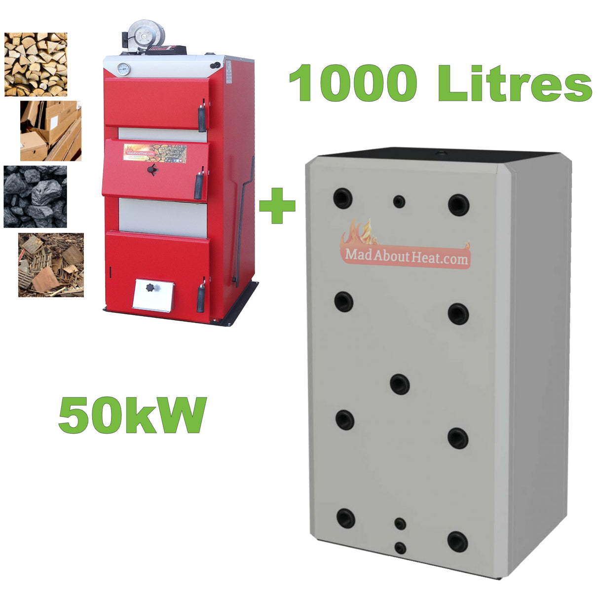 summer offer, discount offer, solid fuel boiler and buffer tank, 50kW boiler, 1000 litre storage tank