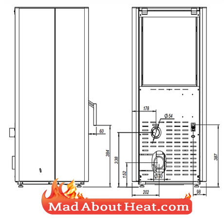 pellet burner with boiler, pellet stove with water jacket,