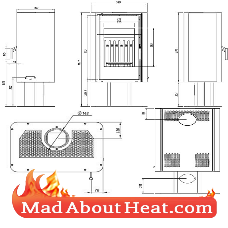 Red stoves modern design big logs glass quality finished not Chinese