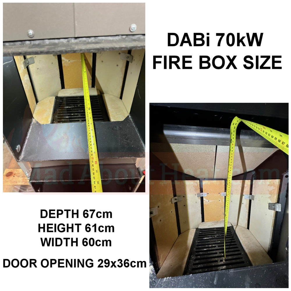 dabi 70 fire box size, hot air blower for kiln, heater for workshop, garage heater, warehouse heating