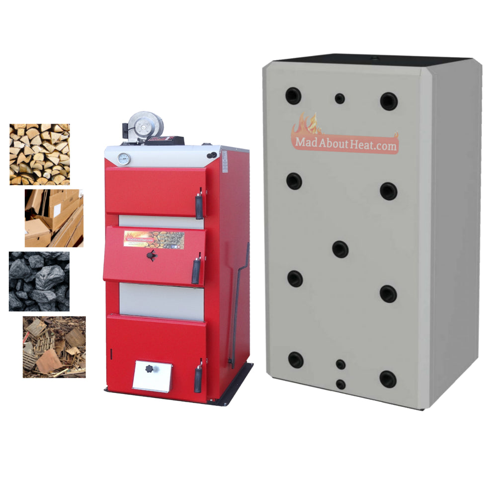 log burner, log boilers, buffer tanks, 50kW, biomass central heating, 1000 litre buffer tank,