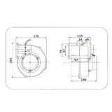 rvo5 fan, dimensions, fan for solid fuel boiler, fan for polish boiler