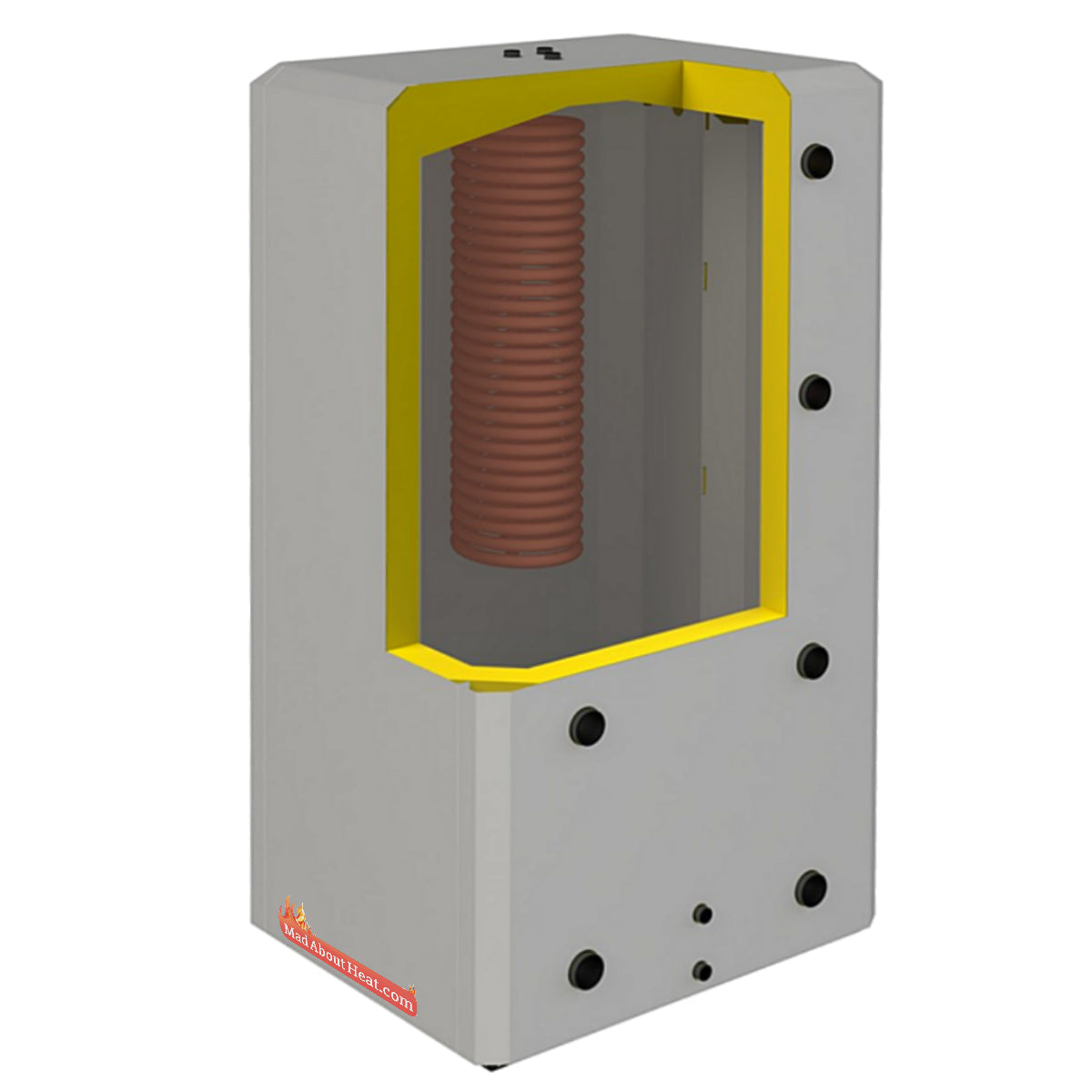 thermal tank with coil, buffer tank with coil, accumulator tank with coil