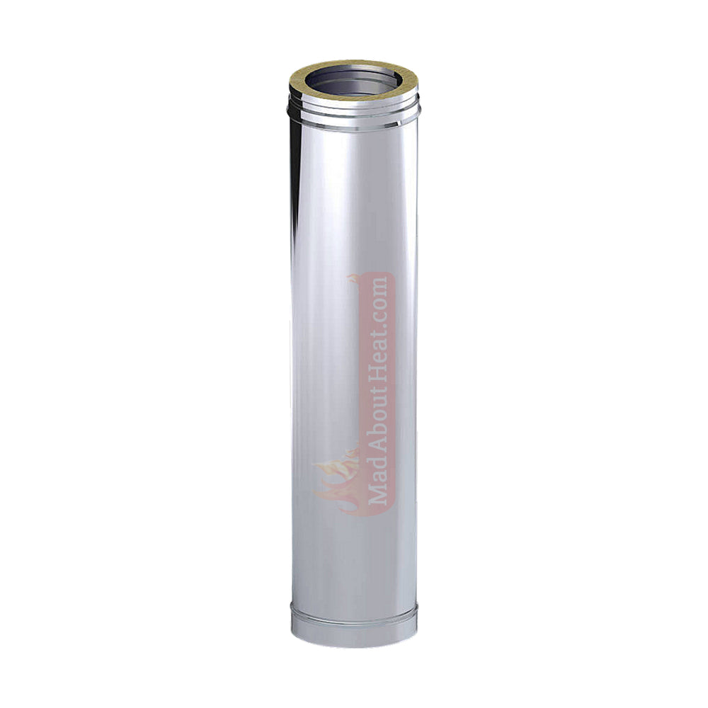 twin wall flue, dinak flue, straight length, wood boiler flue, wood stove flue,