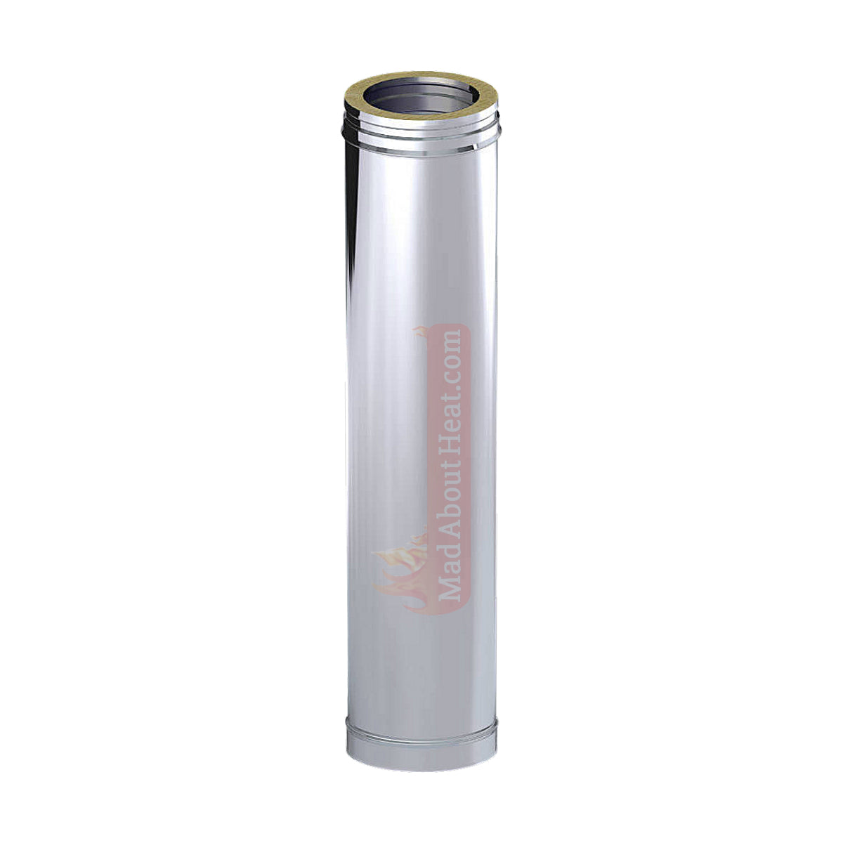 twin wall flue, dinak flue, straight length, wood boiler flue, wood stove flue,