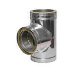 twin wall tee, wood boiler flue, dinak flue, stove flue, twin wall flue