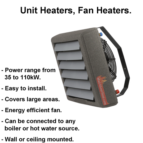 unit heaters, fan heaters, hot air blowers, workshop heating, kiln heater, 