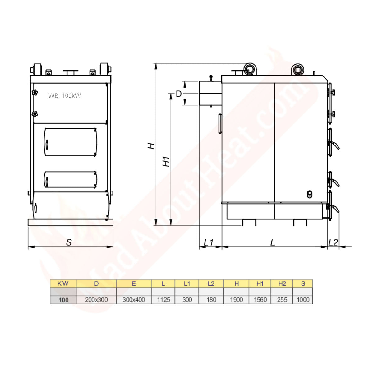 WBi 100 kW Large Biomass Central Heating Boiler Dual Fan Assisted