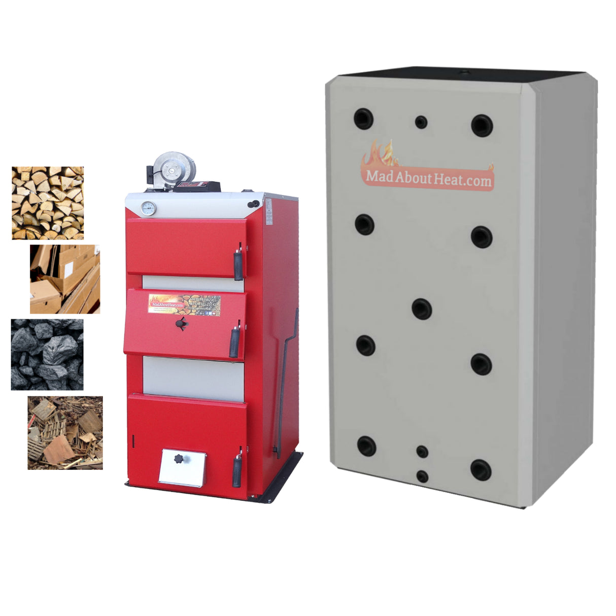 wood boiler, wood burner, buffer tank, 40kW, biomass boiler with buffer tank,