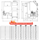 CTBI wood pellet coal slack hot water boiler dimensions