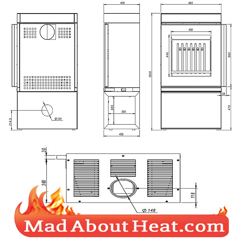 DCS stove dimensions drawing room heater log burner madaboutheat
