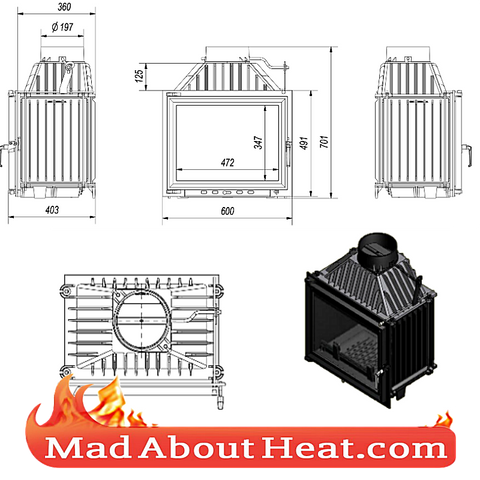 Stoves Fire Place Insert Back Boiler Air Heater Madaboutheat