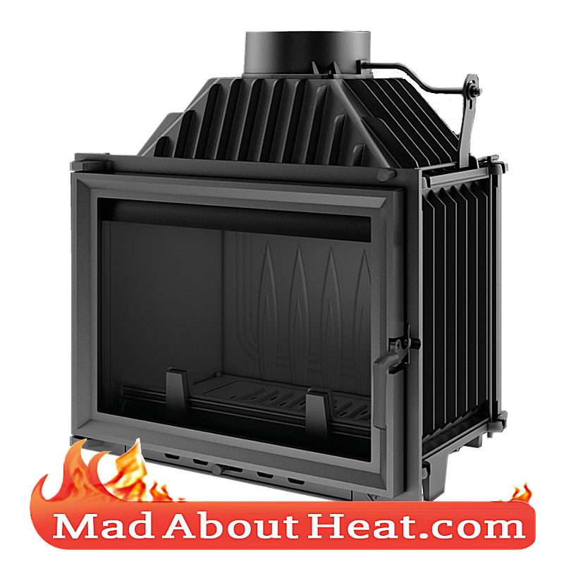 KBM 10kW Stove fire place insert for heating room barn space air log burner spec madaboutheat