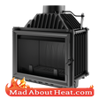 KBM 10kW Stove fire place insert for heating room barn space air log burner spec madaboutheat