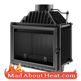 KBM 10kW Stove fire place insert for heating room barn space air log burner spec madaboutheat