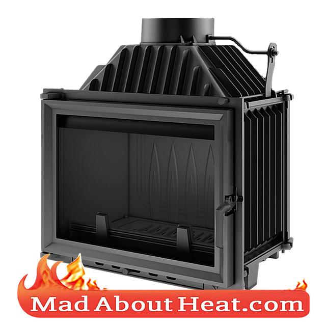 KBM 10kW Stove fire place insert for heating room barn space air log burner spec madaboutheat