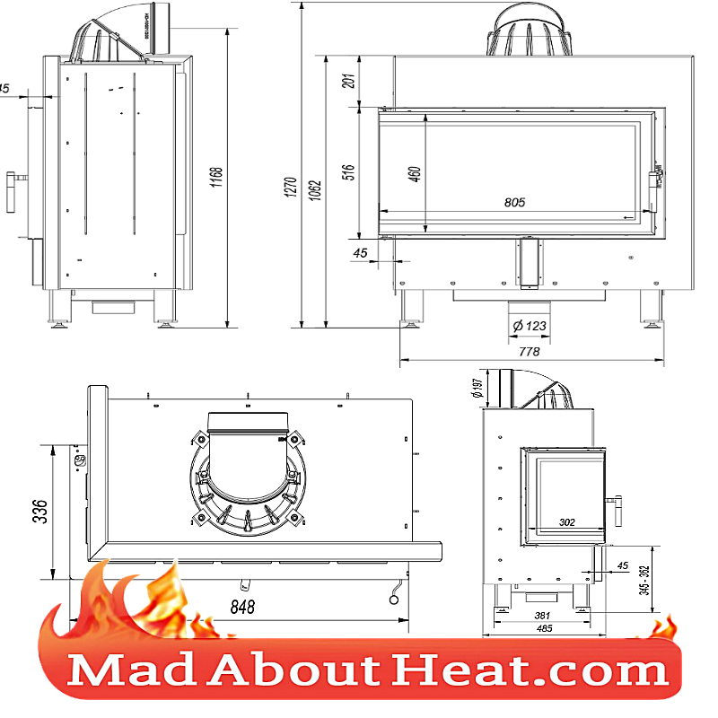 corner stove fire place behind glass ceramic lined bricks dimensions