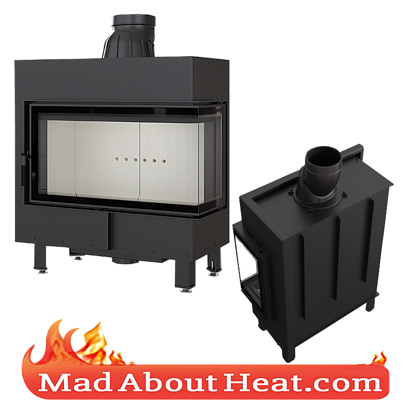 right hand side corner stove fire place insert air heating room hall space