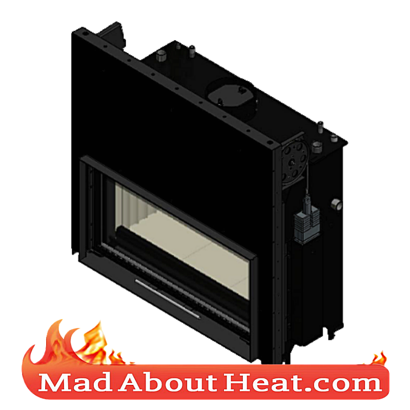 KGWJ 30kW guilotine stove back boiler fire place insert water heater multi fuel central heating top view madaboutheat