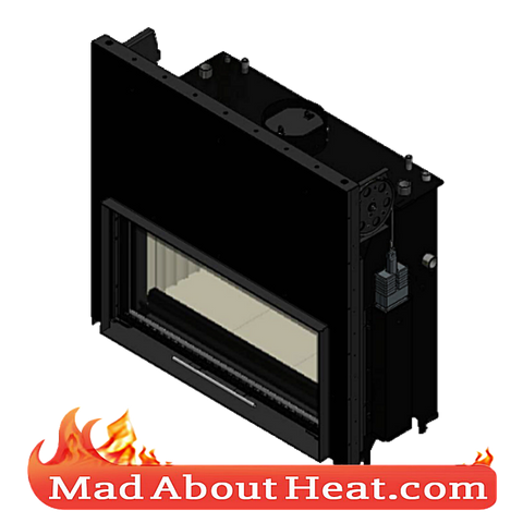 KGWJ 30kW guilotine stove back boiler fire place insert water heater multi fuel central heating top view madaboutheat