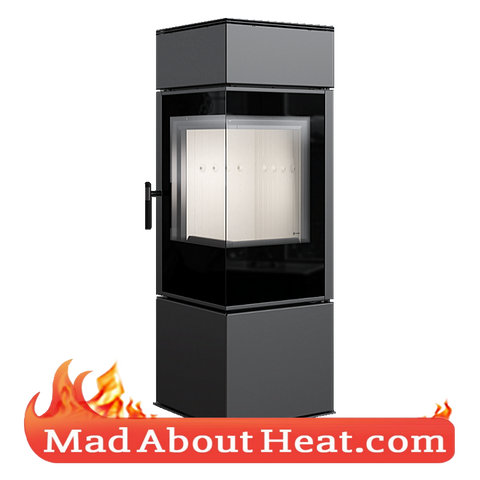 KKT 10kW corner glass stove free standing modern eco design woodburning