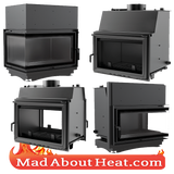 KZWJ 15kW water heating fire place stove with coil insert wood log coal central heating madaboutheat.com