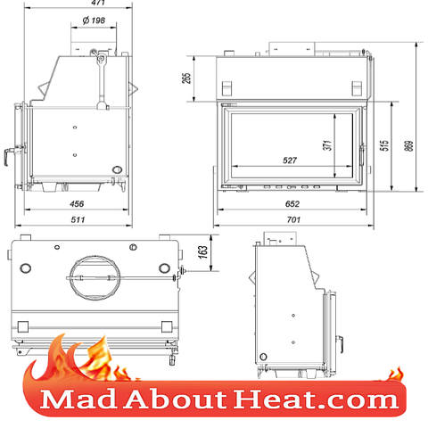 Fire place replacement insert back boiler for central heating delivery UK FRANCE
