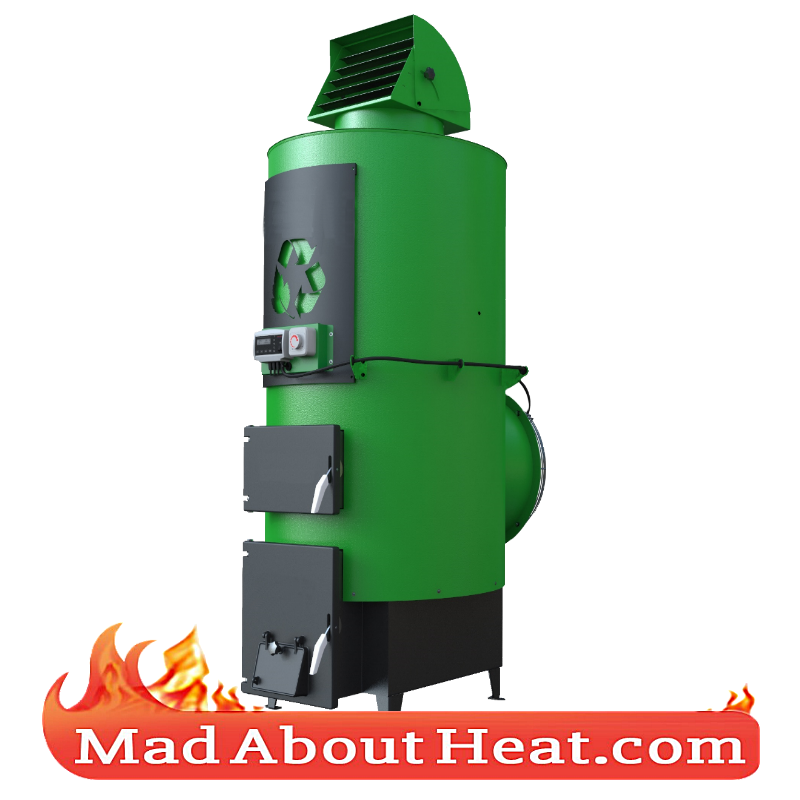 Tabi 70kW space heater hot air blower multi fuel wood chip board burner