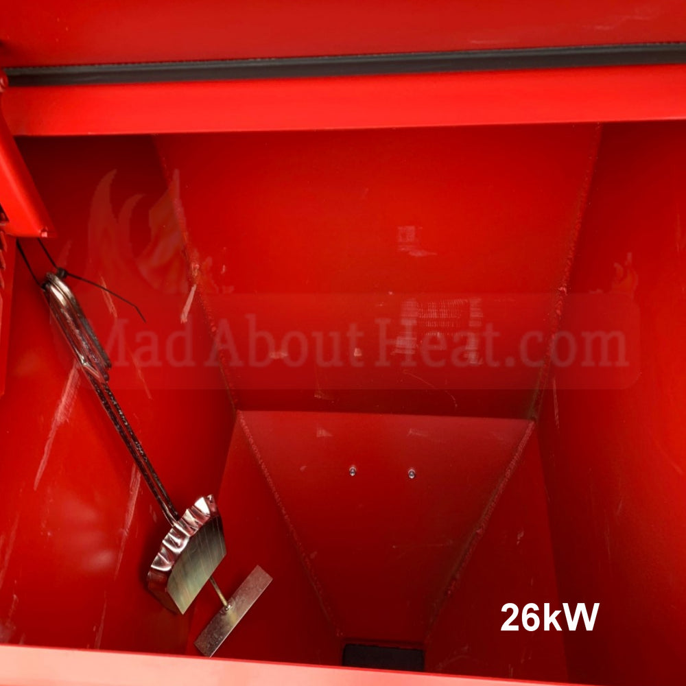 wood pellet boiler hopper, fuel bin size, biomass boilers fuel bin, rhi payment,