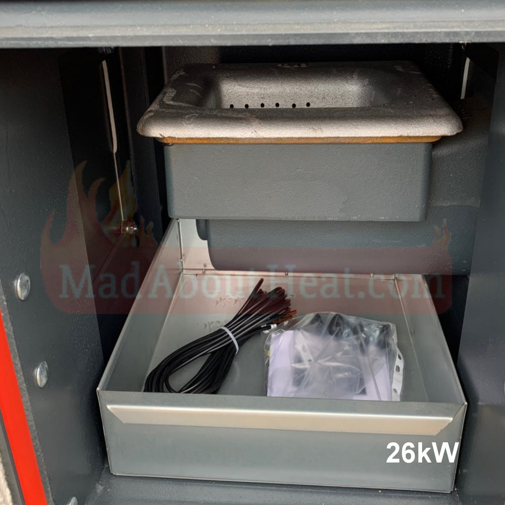 trianco, automatic wood boilers, biomass boiler, pellet burner, fire box size,