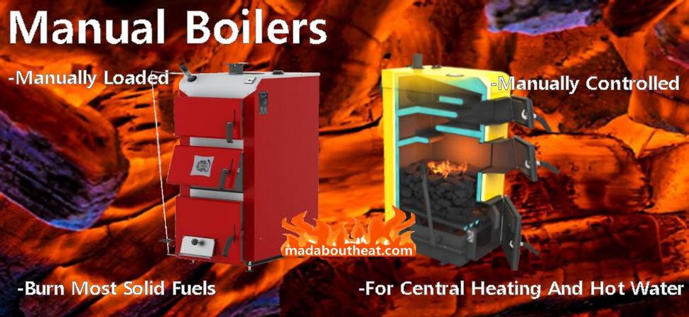 Manual multi fuel wood coal boilers log rubbish burners central heating