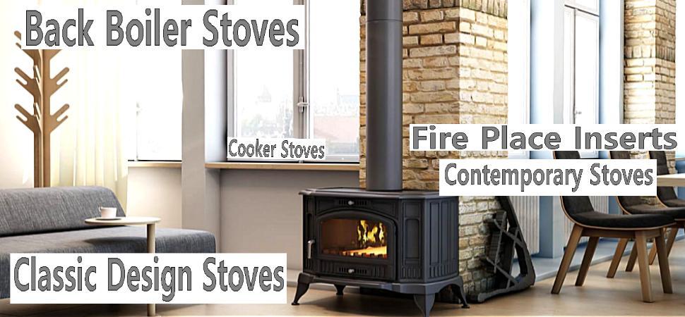 Classic design modern free standing stoves log wood burning back boiler heaters
